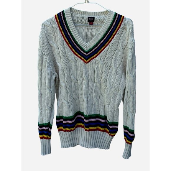 Rowing Blazers x Target Adult Croquet Stripe Cable Knit Sweater XS Tennis Prep - Picture 2 of 6